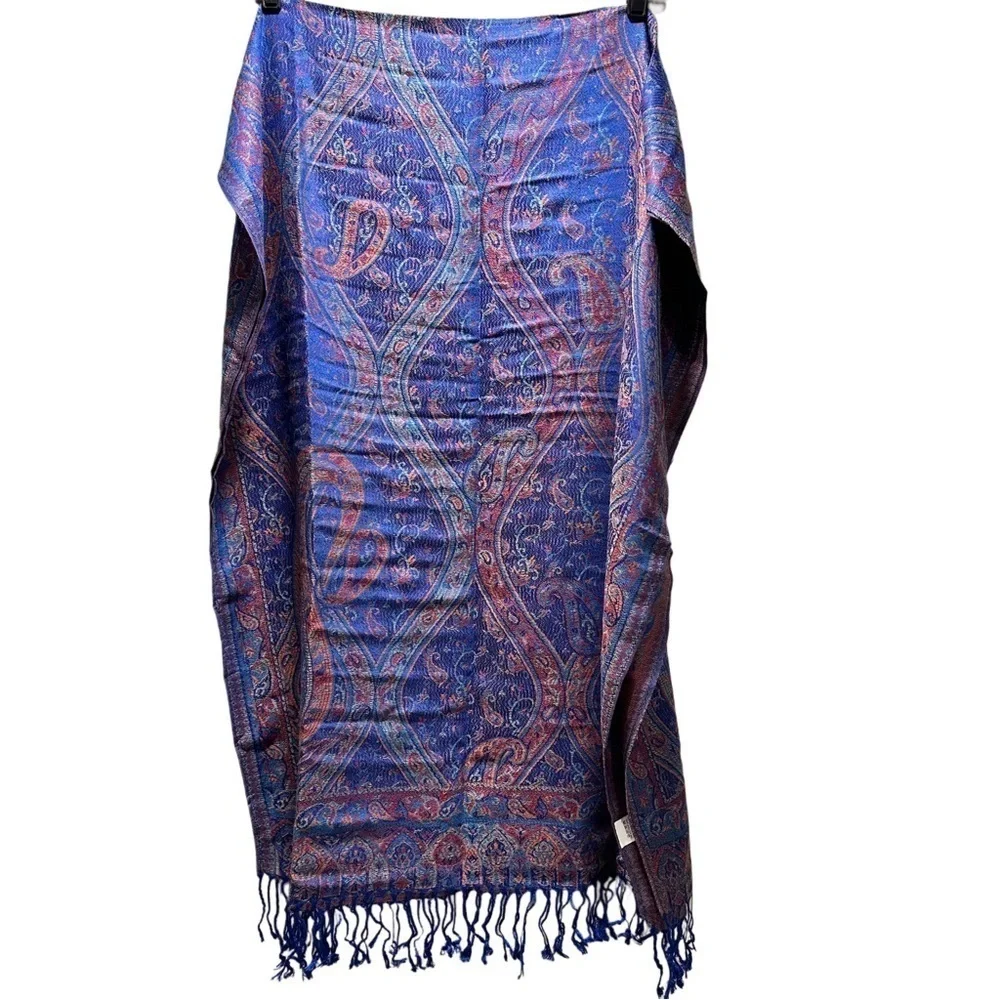 Elegant Shawl in Royal Blue - Versatile Wrap, Stole, Scarf, Veil in Soft Rayon